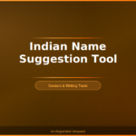 Indian Name Suggestion Tool